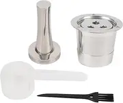 3 Hole Reusable Stainless Steel Coffee Capsules with Tamper, Brush and Spoon, Refillable Metal Coffee Filter, Permanent Coffee Pod Holder Compatible for CFP201 CFP301 Dual Brew
