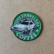 TIME TRAVELLERS COFFEE Enamel Pin - Back to the Future - Delorean - Eighties