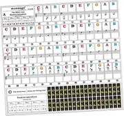 Yardwe 1 Sheet Beginner Piano Keyboard Stickers Transparent Decals for Easy Learning Convenient Removable Piano Note Labels for Practicing Music Keyboards