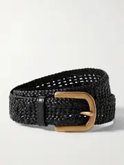 [Gabriela Hearst] Gabriela Hearst - Sam Woven Leather Belt - Black - M M Black