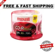 CD-R Blank Media 30 Pack Spindle Maxell Audio Music 32X 80 Minute 700MB Player