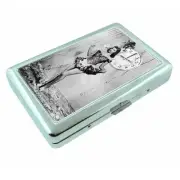 Vintage New Years Eve D13 Silver Metal Cigarette Case RFID Protection Wallet