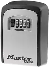 Master Lock 5401DAU Wall Mountable, Resettable Key Safe, Black, 5 Key Capacity