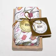 Set Rosalind Walshe Tulip Soap Bar with wood Soap Dish holder French country