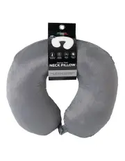 [Milano Decor] Memory Foam Travel Neck Pillow With Clip Cushion Support in Soft Grey