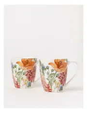 [Heritage] Botanical Mug Set of 2 in Multicolour