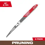 12 in. 3 TPI Pruning Carbide Teeth Wood Cutting Reciprocating Saw Blades 3-Pack