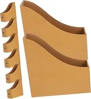 KALLORY 8pcs Paper Magazine File Holder Corrugated Cardboard Organizer for Home Office Classroom Desk Space Saving Storage for Magazines and Files