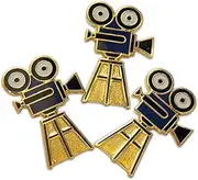 [Novel Merk] Clapboard & Movie – Show Business Lapel Pin, Hat Pin & Tie Tack Set - with Clutch Back