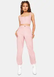 Not Shy Vegan Leather Pant Set