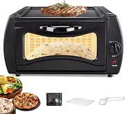 1300W Electric Pizza Oven Indoor Tandoori Oven, 15L Mini Oven Lahmacun Manakish Pizza Oven with Hot Top Plate for Home and Takeaways Electric Tandoor Square gate