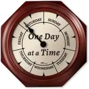 Day of the Week Wall Clock with Solid Wood Frame – Calendar Day Clock – One Day