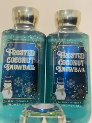 x2 Bath and Body Works Frosted Coconut Snowball Shower Gel Body Wash Rare! New!