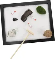 ERINGOGO 1 Set Zen Sand Table Model Decorative Sandbox with Figure Elegant Office Micro Landscape Ornament for Meditation and Home Decor