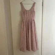 Elle Zeitoune Pink Cora Floral Dress RRP $300 Midi Size 10 BNWT