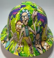 New Full Brim Hard Hat Custom Hydro Dipped RICK N MORTY. Free Shipping