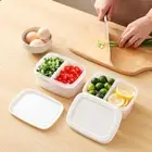 4 Grid Fridge Storage Box Plastic Food Drain Basket Keep Fresh Box for Home