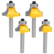 4Pcs Roundover Router Bit Set 1/4 Inch Shank Round Over Mill Bit for Wood