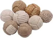 Set of 8 Jute Rope Balls Natual Color Nautical Decorations, Weeding Décor,Jute Rope Balls, Knott Ornaments, Coastal Décor, Living Room Décor,