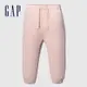 Gap 嬰兒裝 Logo小熊印花抽繩束口鬆緊棉褲-嫩粉色(783102)
