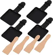 [Hoement] Square Cheese Pan Griddle Plate Electric Oven Baking Trays BBQ Drip Tray Set of 4