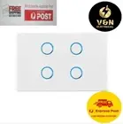 DETA White Grid Connect Smart Quad Gang Touch Light Switch