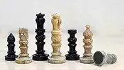 StonKraft - Marble Stone Chess Pieces Chessmen Chess Coins (3" King) | Chess Accessories | Board Games