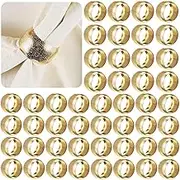 24 Pcs Day Gold Napkin Rings Napkin Holders for Cloth Napkins Wedding Napkin Holder Rings for Fabric Table Napkins