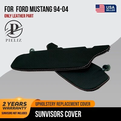 Sunvisors Covers PVC Carbon for Ford Mustang 1994-2004 Gray Stitch (for: Ford)