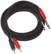PD-R1406 Dual RCA (Male) to Dual 1/4" Mono (Male) Cable, 6 Feet