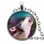 WOLF HOWL ANIMAL NIGHT WILD charm pendant 22" Sterling 925 Silver necklace Gift