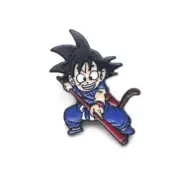 LITTLE GOKU PIN Dragon Ball Z Fighting w/ Stick Anime Gift Enamel Lapel Brooch