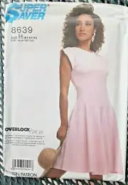 Vintage OOP Simplicity Sewing Pattern 8639 Misses' Dress Project UNCUT (H)