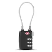 TSA Approved 3 Digit Combination Suitcase Luggage Flexible Steel Cable Lock