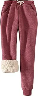 [Snoly] Women's Winter Fleece Sweatpants Running Active Thermal Sherpa Lined Jogger Pants with Candy Colors