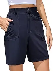 [KOJOOIN] Women's 7" Hiking Cargo Shorts Quick Dry Lightweight Athletic Shorts for Camping Casual with Zipper Pockets