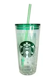 Starbucks Holiday Iridescent Glass Mermaid Snow Flakes Tumbler Cold Cup 18oz NEW