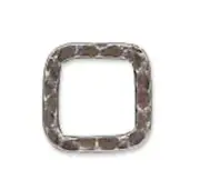 12 Antiqued Silver Plated Steel Double Sided Hammered 12x12mm Square Links *