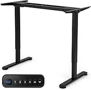 Giantex Electric Dual-Motor Stand up Desk Frame, Width & Height Adjustable Base, Anti-Collision Protection, Ergonomic Sit Stand Workstation, w/Memory Controller, for Home Office (Black)