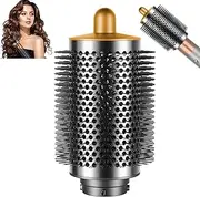AFDD Large Round Volumizing Brush and Smoothing Dryer Attachment for Dyson Airwrap Styler HS01/HS05, Hair Smoothing Drying Volumizer Styling Kit Nozzle Compatible with Airwrap(Gold)