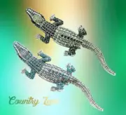 New Crocodile Alligator Lizard Rhinestone Classic Enamel Brooch Pin