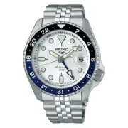 Seiko 5 Sports SBSC017 White Dial SKX Sports Style GMT Automatic Men Watch New