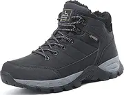 [ARRIGO BELLO] Walking Boots Mens Winter Snow Boots Hiking Warm Fur Ankle Trekking Leather Non-Slip Outdoor Boot
