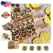 Wooden Laser-Cut Rolling Pin Trio for Cookies, Play Dough & Clay Projects