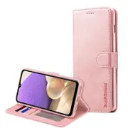 For Samsung Galaxy A32 5G Case SupRShield Wallet Card Leather Flip Magnetic Stand Phone Cover (Rose Gold)