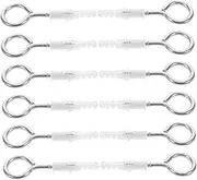 12 Pack Eye Screws M5x65mm Self Tapping Metal Hooks Screw Eyes for Wood Ceiling Picture Hanging and Stylish