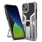 ZUSLAB iPhone 14 Plus Stand Case Rotate Magnet Ring Kickstand Military Grade Shockproof Heavy Duty Protective Cover for Apple - Silver
