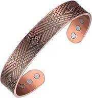 MagEnergy Copper Magnetic Bracelet for Men - Adjustable Bangle for Arthritis Pain Relief - Cuff Jewellery Gift