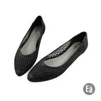 在飛比找蝦皮商城優惠-Ea專櫃女鞋 真皮半透明閃鑽平底鞋(黑)9253