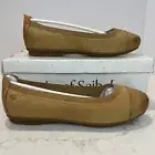Josef Seibel Pippa Camel Brown Cap Toe Comfort Ballet Flats EU 36 US 5 - 5.5 NEW